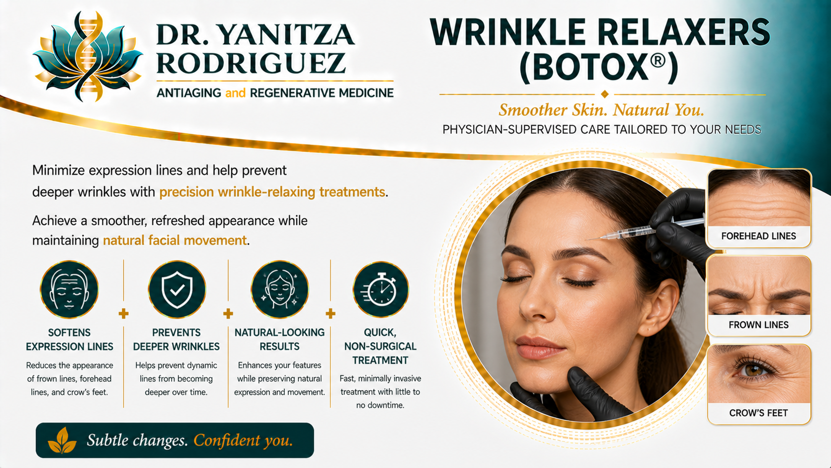 Wrinkle relaxer Botox treatment illustration
