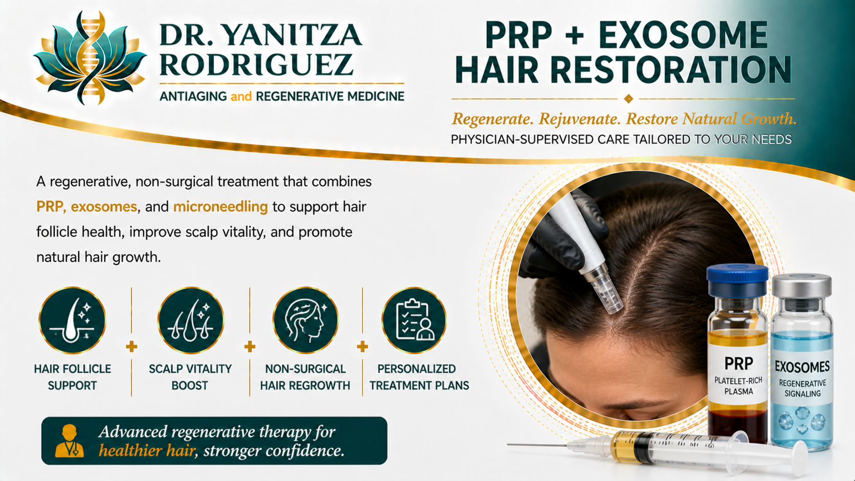 PRP and exosome hair restoration treatment illustration